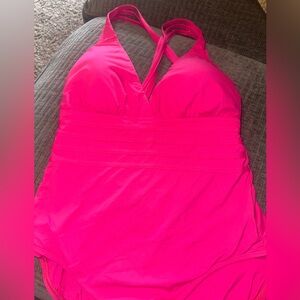 La Blanca sz 16 Women's Island Goddess Multi-Strap Cross Back One Piece Swimsuit